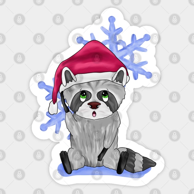 Cute Christmas raccoon Sticker by Antiope